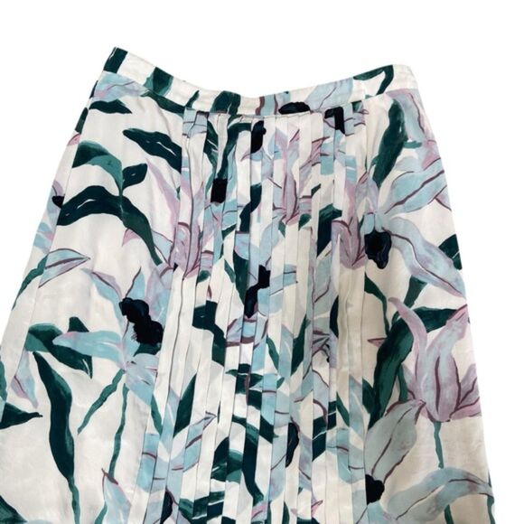 Tory Burch Pleats Ruffle Louisa Silk Floral Printed Knee Length Size 2 - Picture 6 of 14
